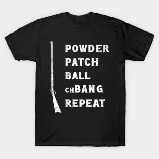 Muzzleloader Powder Patch Ball Repeat T-Shirt